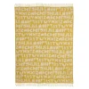 Alphabet Lambswool Throw - Yellow