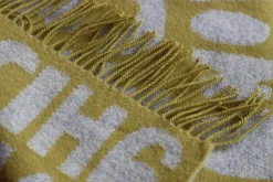 Alphabet Lambswool Throw - Yellow