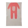 Bear Mini Blanket - Grey & Pink