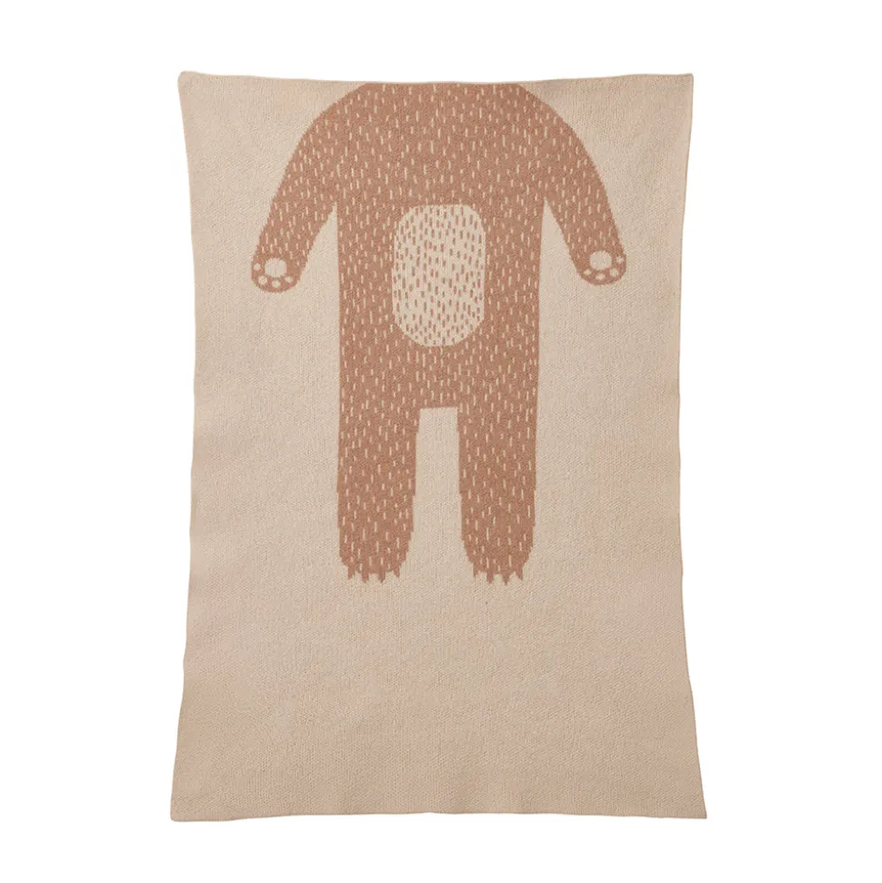 Bear Mini Blanket - Oatmeal & Brown