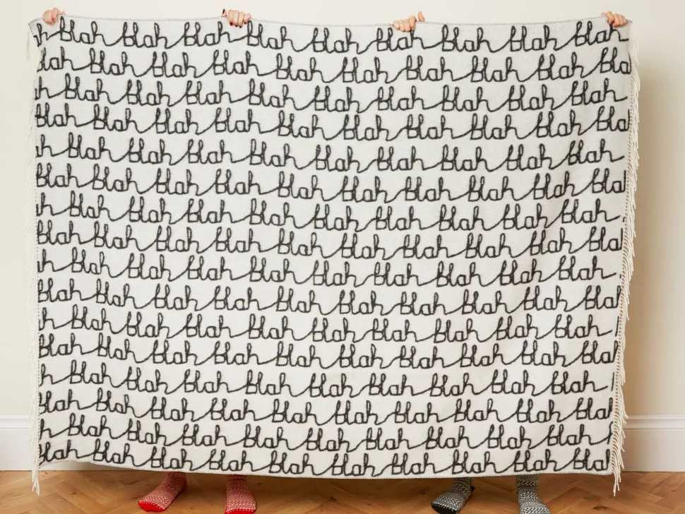 Blah Blah Lambswool Throw