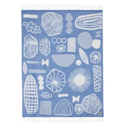 Forager Throw - Blue & White