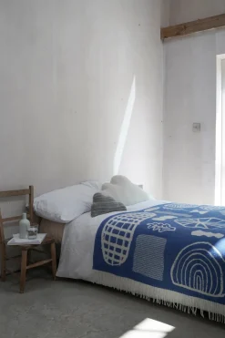Forager Throw - Blue & White