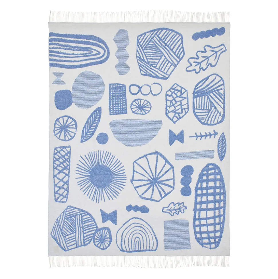 Forager Throw - Blue & White