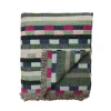 Glitch Woven Throw - Forest Green