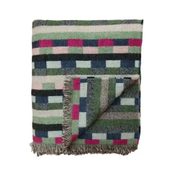 Glitch Woven Throw - Forest Green