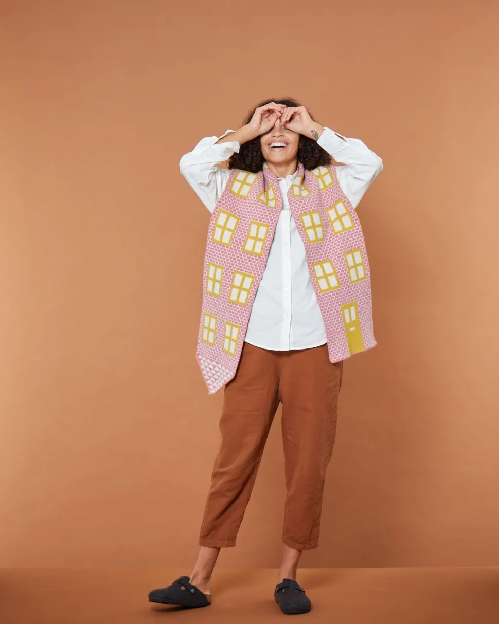House Shaped Scarf - Nougat
