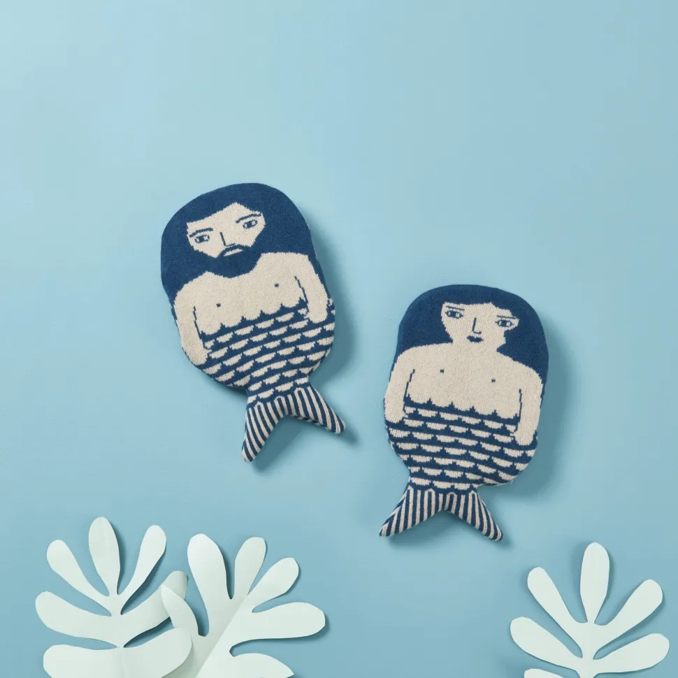 Merman Hot Water Bottle - Blue