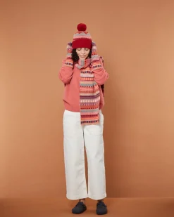 Static Stripe Scarf - Dubonnet